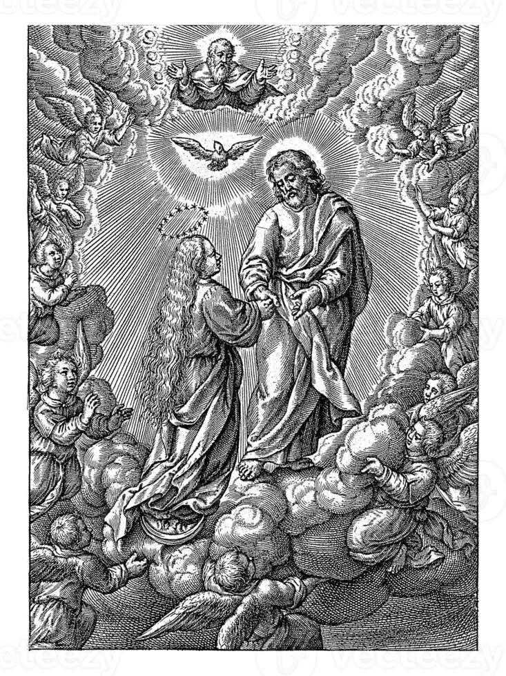 suposição do Mary, hierônimo wierix, 1563 foto