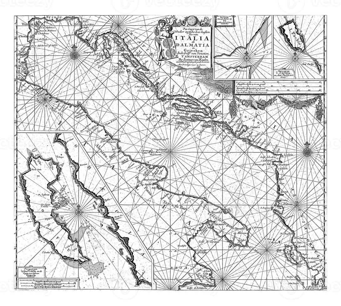 mapa do a costas do a Adriático, jan luyken foto