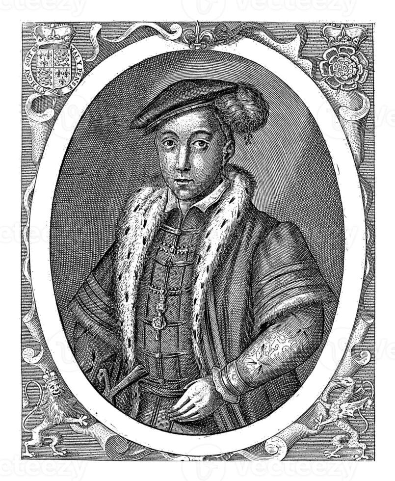 retrato do Edward vi, rei do Inglaterra, simon furgão de passe, 1618 foto