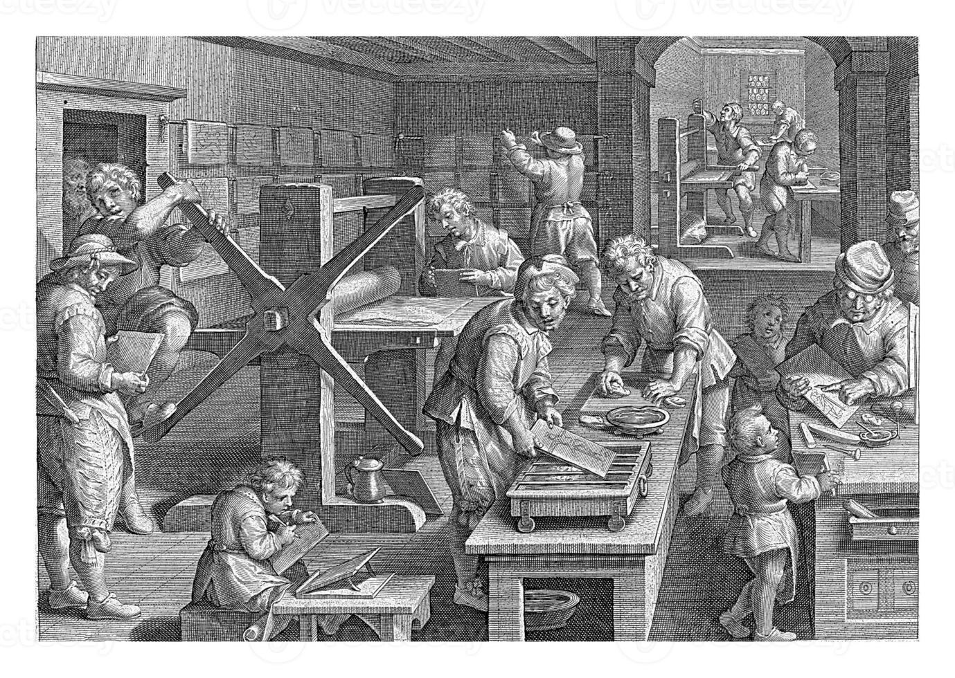 Produção do cobre gravuras, Philips gale, depois de jan furgão der rua, c. 1593 - c. 1598 foto