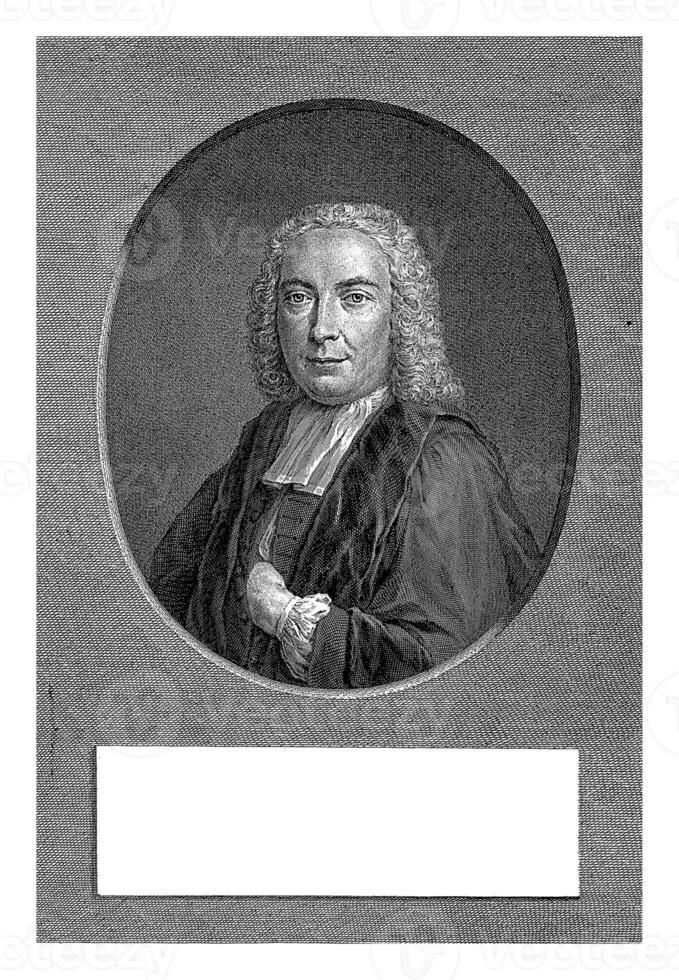 retrato do johannes lulofs, Jacob horabraken, depois de jan Wandelaar, 1749 foto