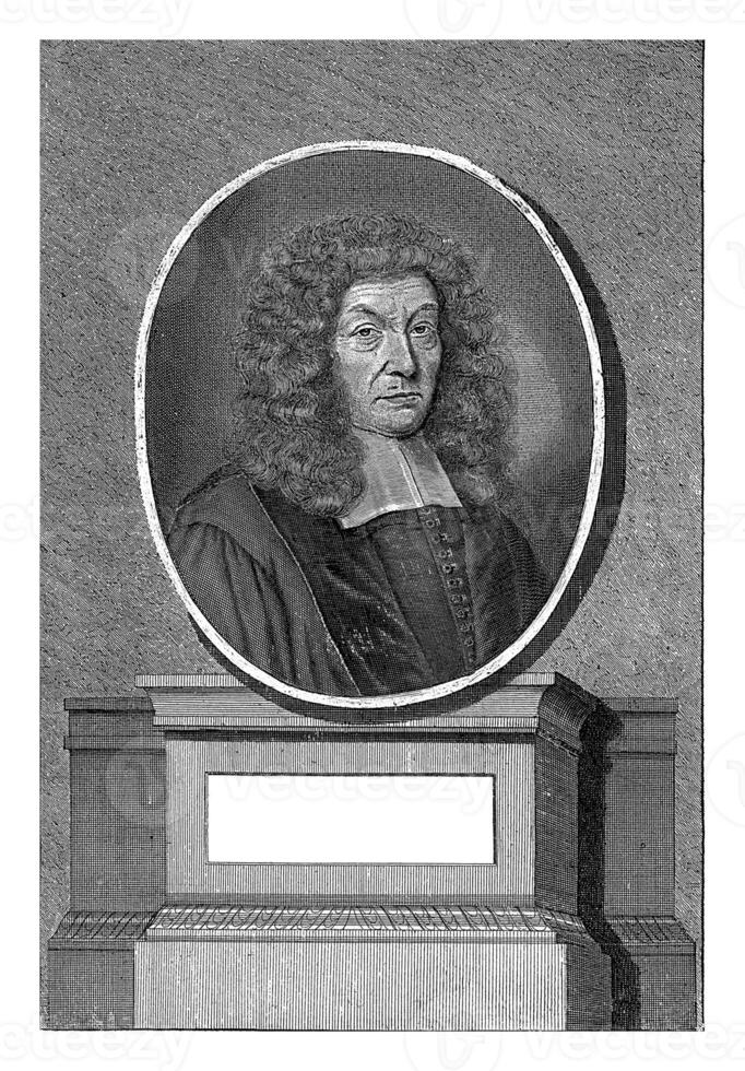 retrato do jacobus Gaillardus, Anthony furgão zijlvelt, 1714 - 1720 foto
