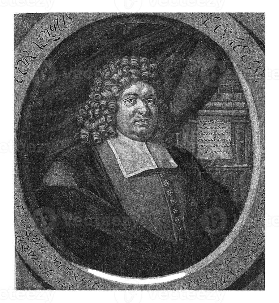 retrato do cornélio Haseu, pieter furgão cova berge, 1692 foto