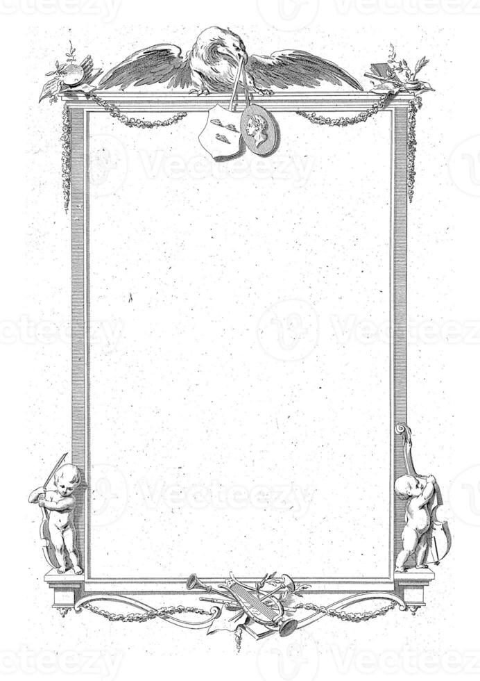 enquadramento com a Águia e dois putti com amarrado instrumentos foto