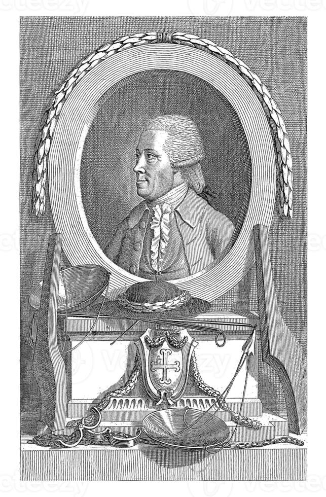 retrato do joan Derk furgão der Capellen tot cova pol, Teodoro de Roode, 1774 - c. 1797 foto