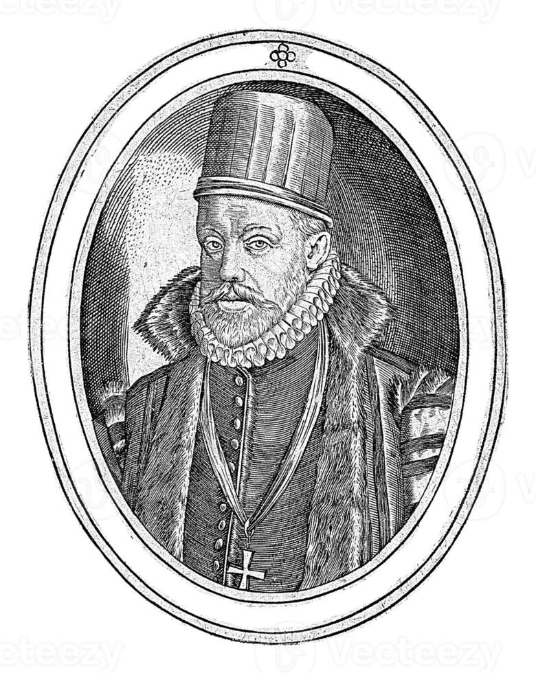 retrato do Philip ii, rei do Espanha, hierônimo wierix, depois de 1586 - 1669 foto