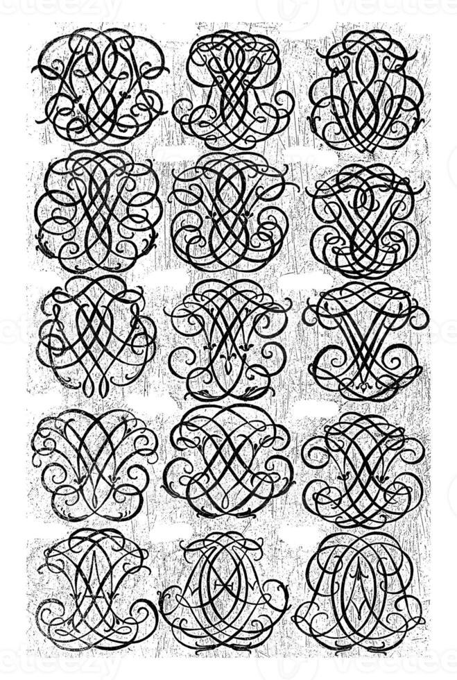 quinze carta monogramas rsy-acd, Daniel de lafeuille, c. 1690 - c. 1691 foto