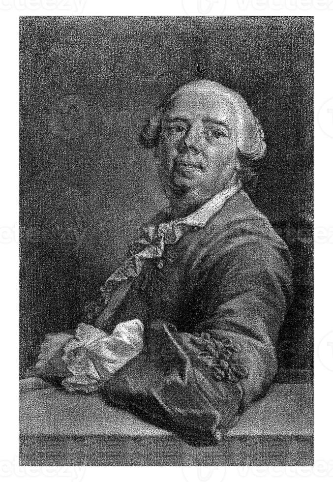 retrato do François-Louis colinas, Aert Schuman, depois de m. furgão ei, 1756 foto