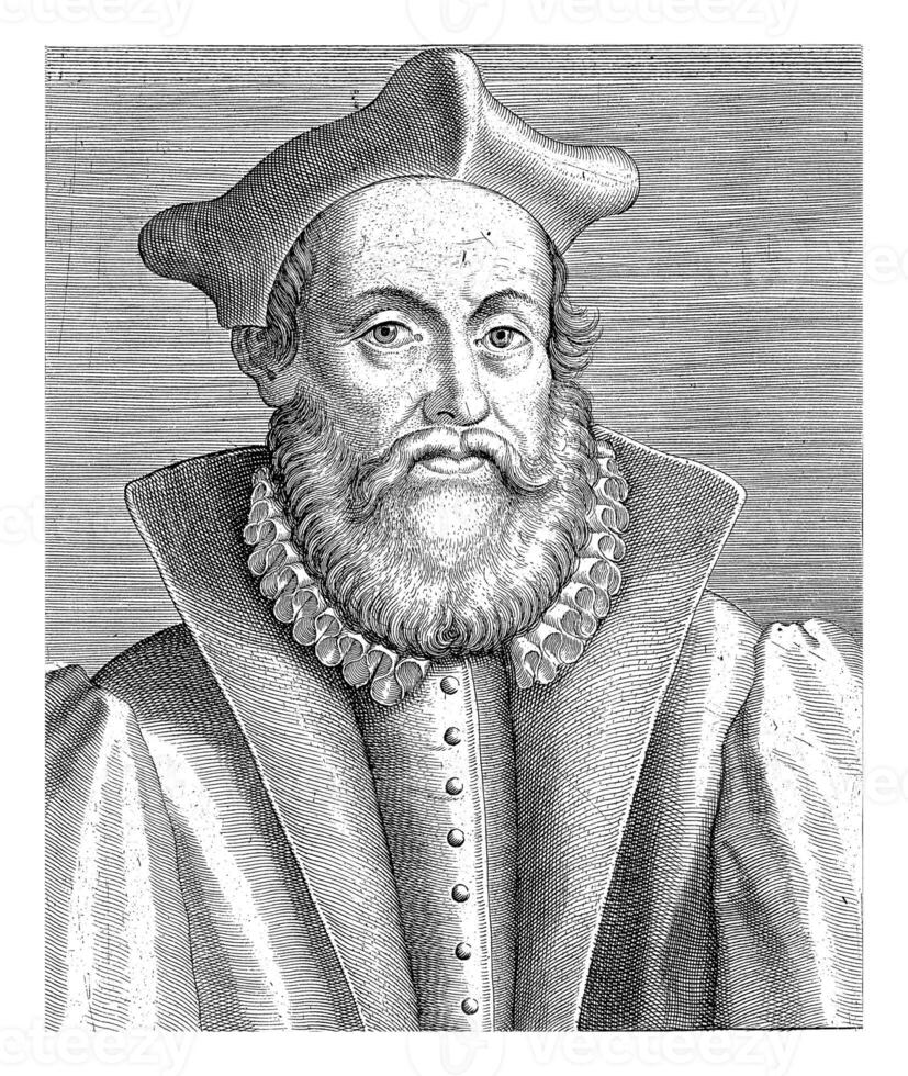 retrato do johannes wamésio, Philips galle atribuído para oficina de, 1604 - 1608 foto