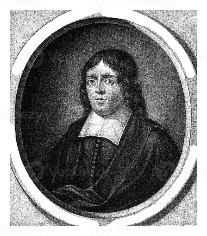 retrato do a pregador anton bynaeus, pieter schenk eu, 1670 - 1713 foto