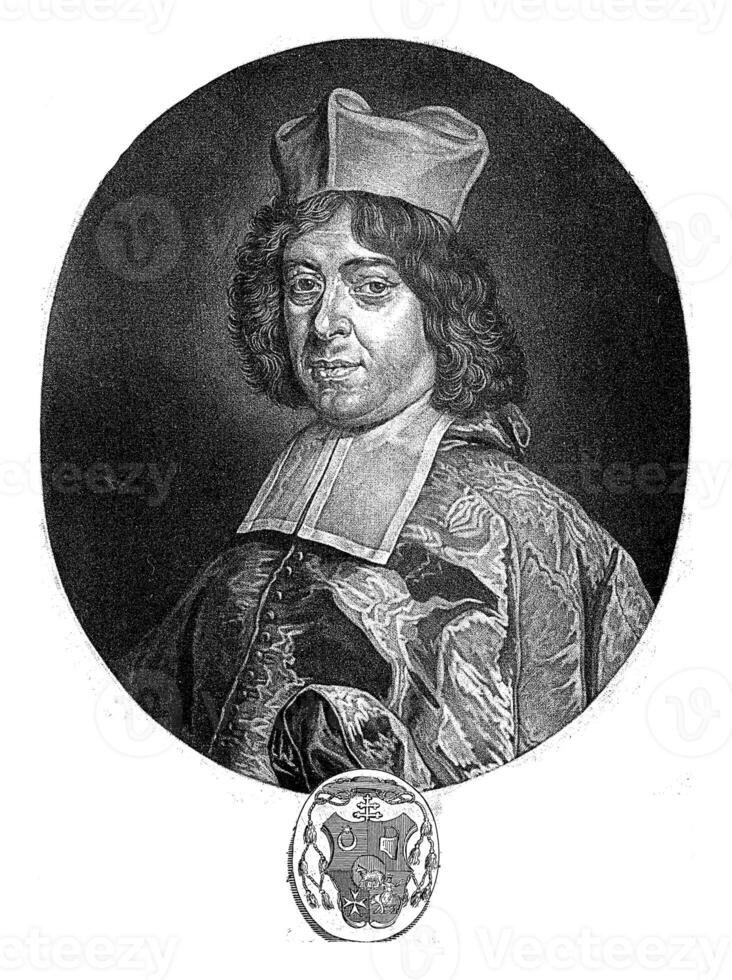 retrato do Michael stephan Radziejowski, primata do Polônia, pieter schenk eu, 1670 - 1713 foto