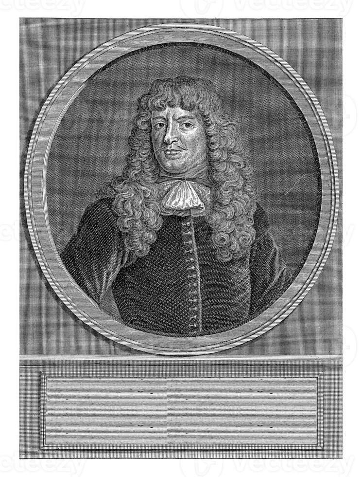 retrato do nicolas Heinsius, adolf furgão der laan, depois de W. furgão mierens, 1694 - 1755 foto