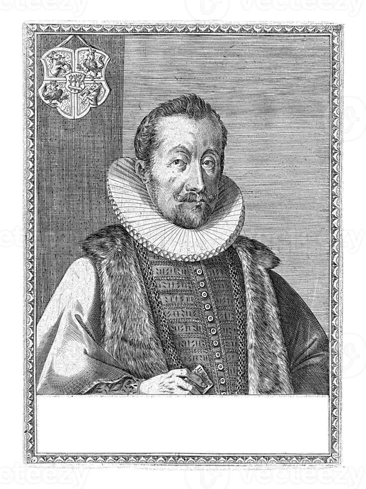 retrato do Ferdinand furgão Kiebach às ferido às a era do 42, Dominicus custos, 1592 foto