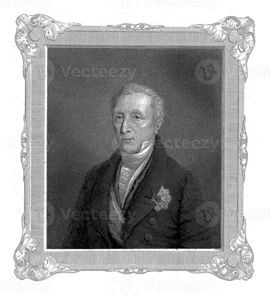 retrato do Willem Frederik barão furgão roell, Henrique Guilherme Couwenberg, depois de jb escriturários, 1835 foto
