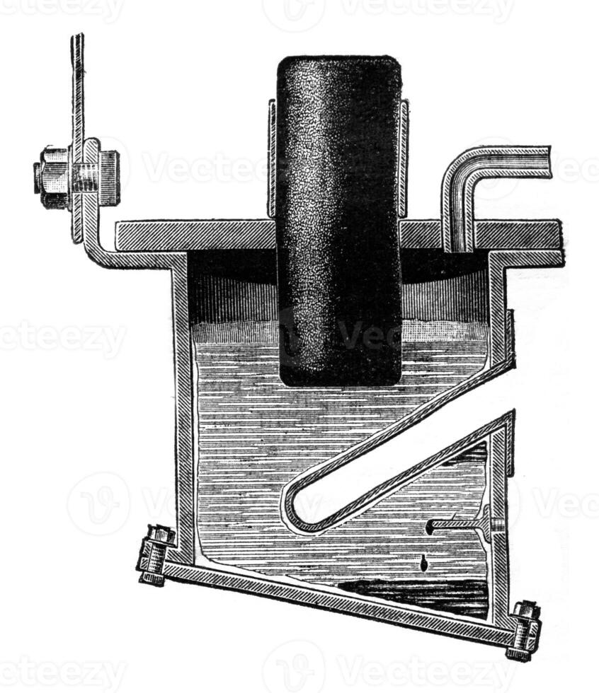 aparelho para a preparação do alcalino terra metais de eletrólise, vintage gravação. foto