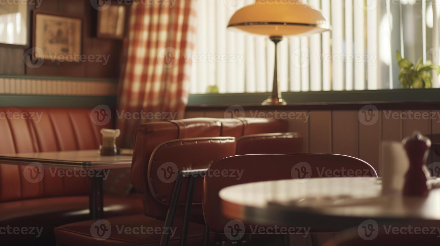 ai gerado generativo ai, vintage foto do americano cafeteria anos 50, retro interior Projeto