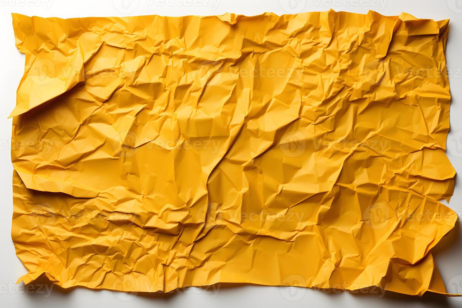 ai gerado amarelo amassado papel textura fundo. generativo ai foto