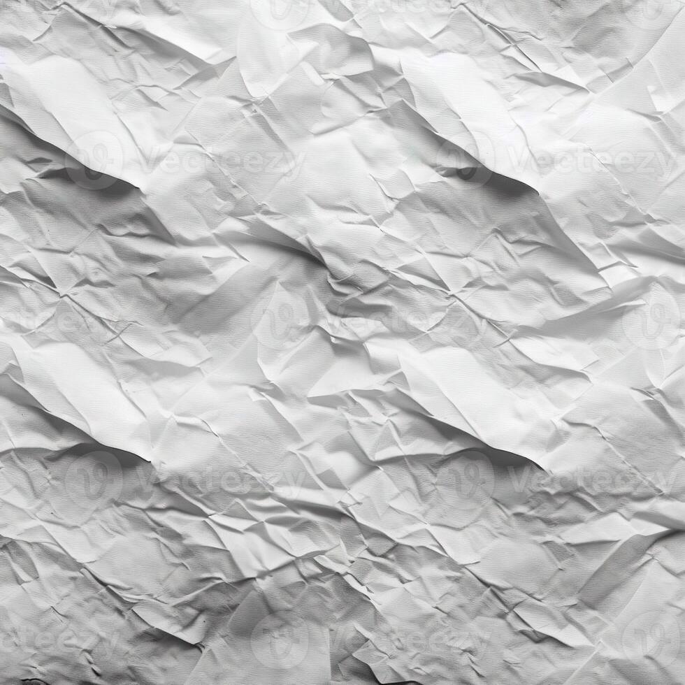 ai gerado branco amassado papel textura, fundo, pano de fundo com generativo ai. foto