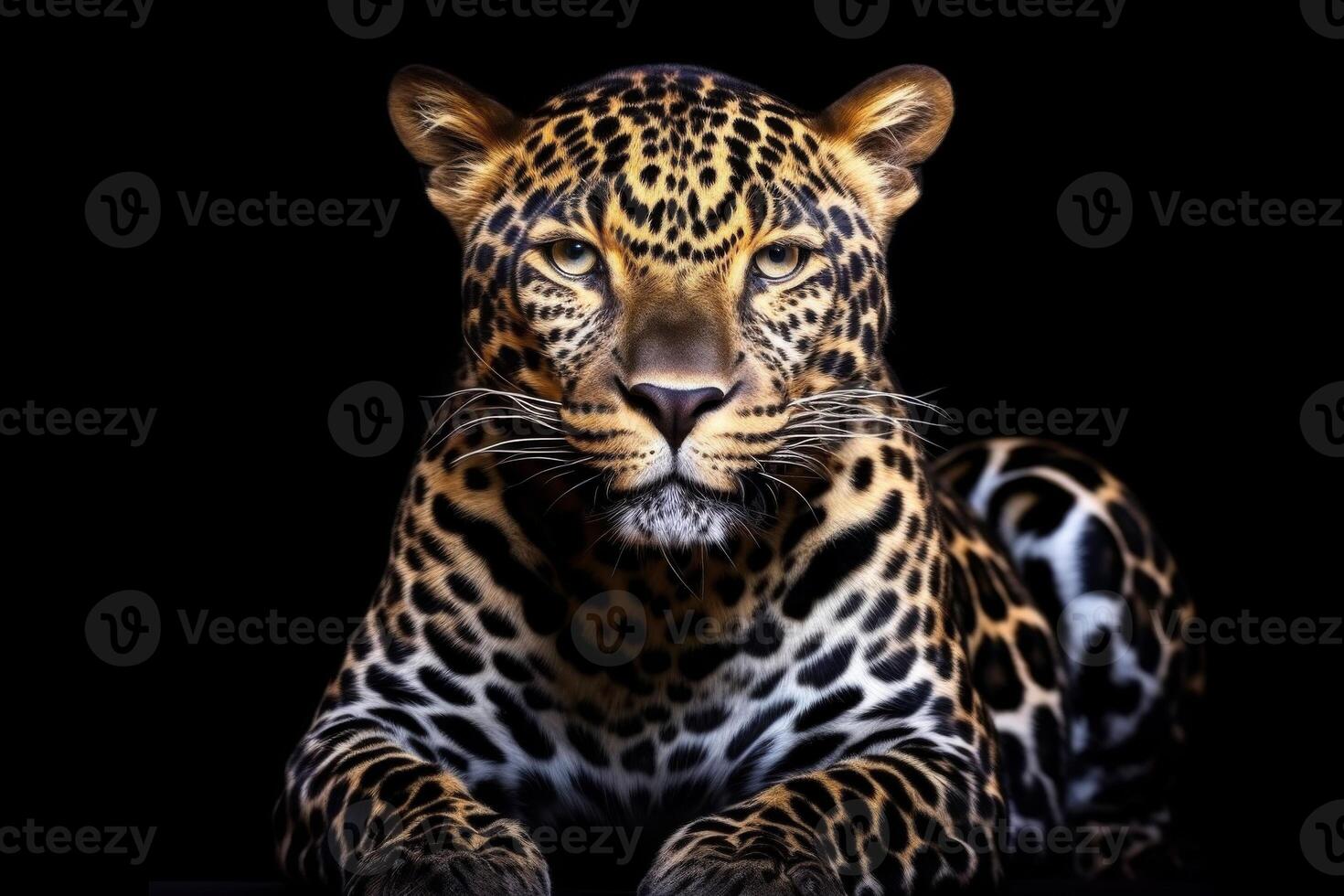 ai gerado fechar-se retrato do uma tigre olhando diretamente às a visualizador, generativo ai foto