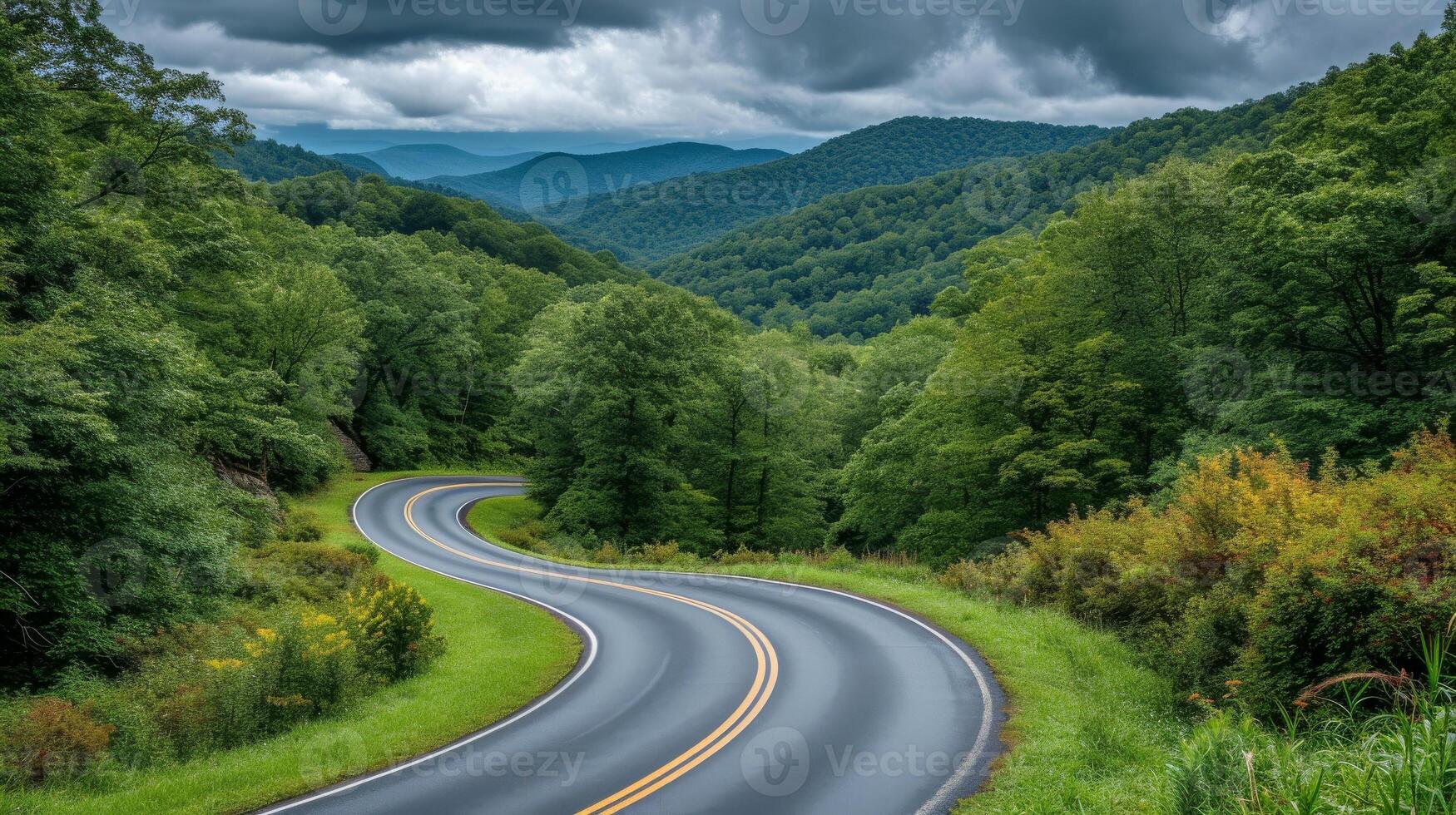 ai gerado esvaziar asfalto estrada rodovia fundo, generativo foto