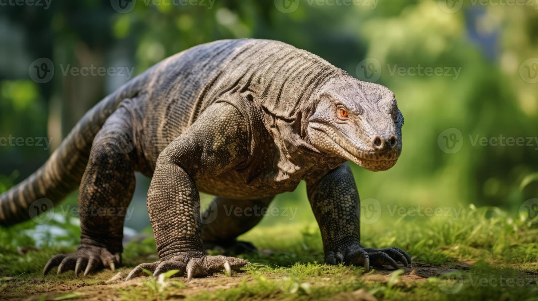 ai gerado Komodo Dragão dentro natural habitat foto