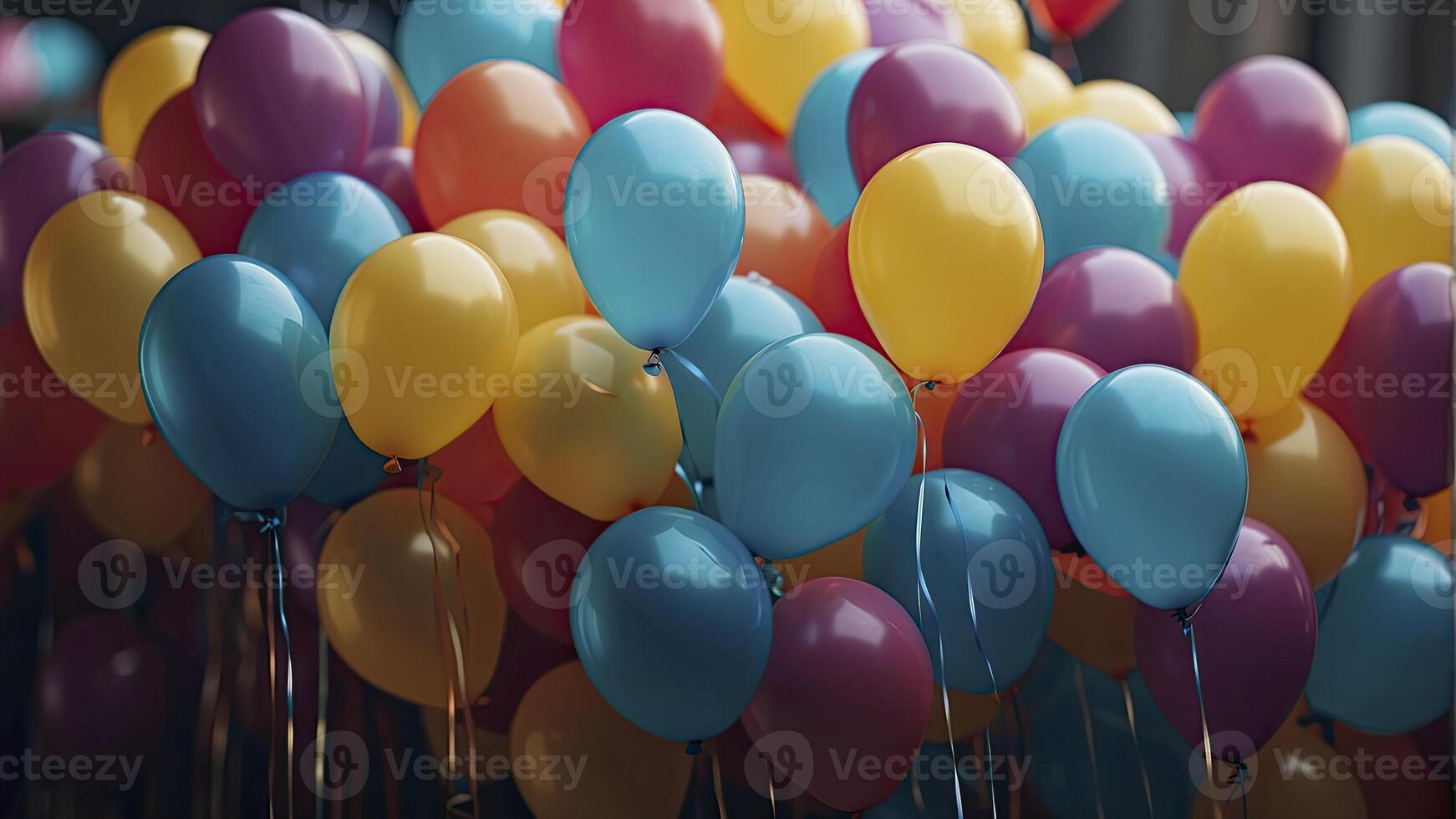 ai gerado colorida balões dentro a ar, colorida balões fundo, colori balão papel de parede, feliz fundo foto