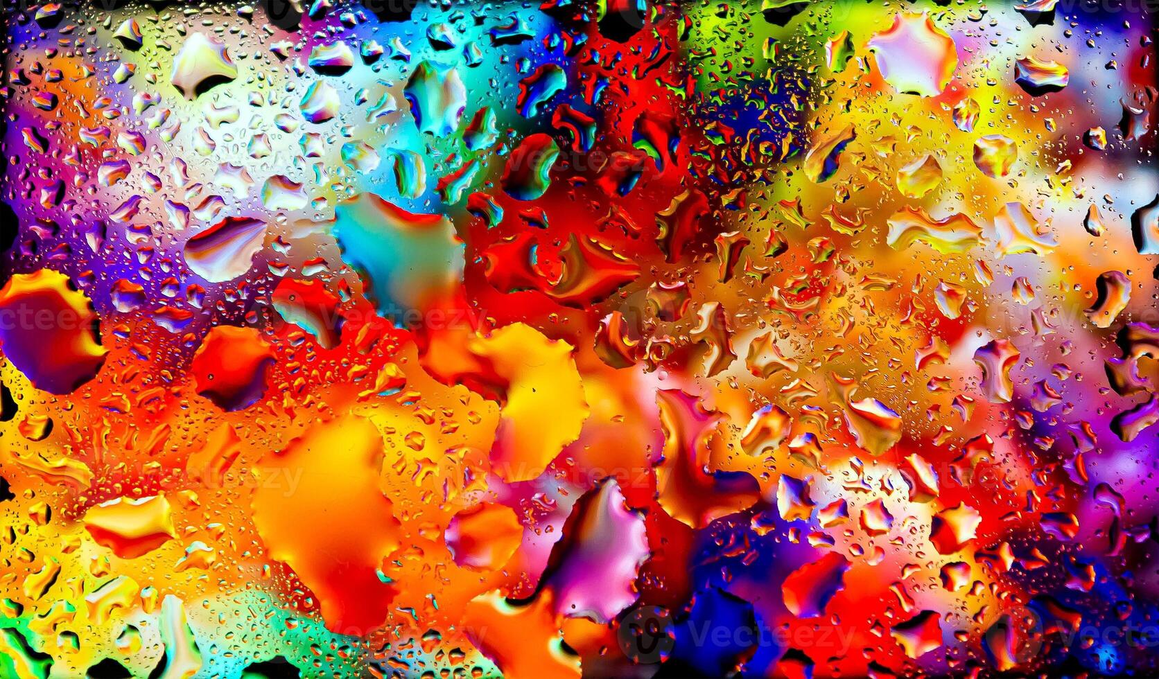 cheio hd abstrato colorida fundo, abstrato papel de parede com água gotas, 4k colorida fundo, gotas do água foto