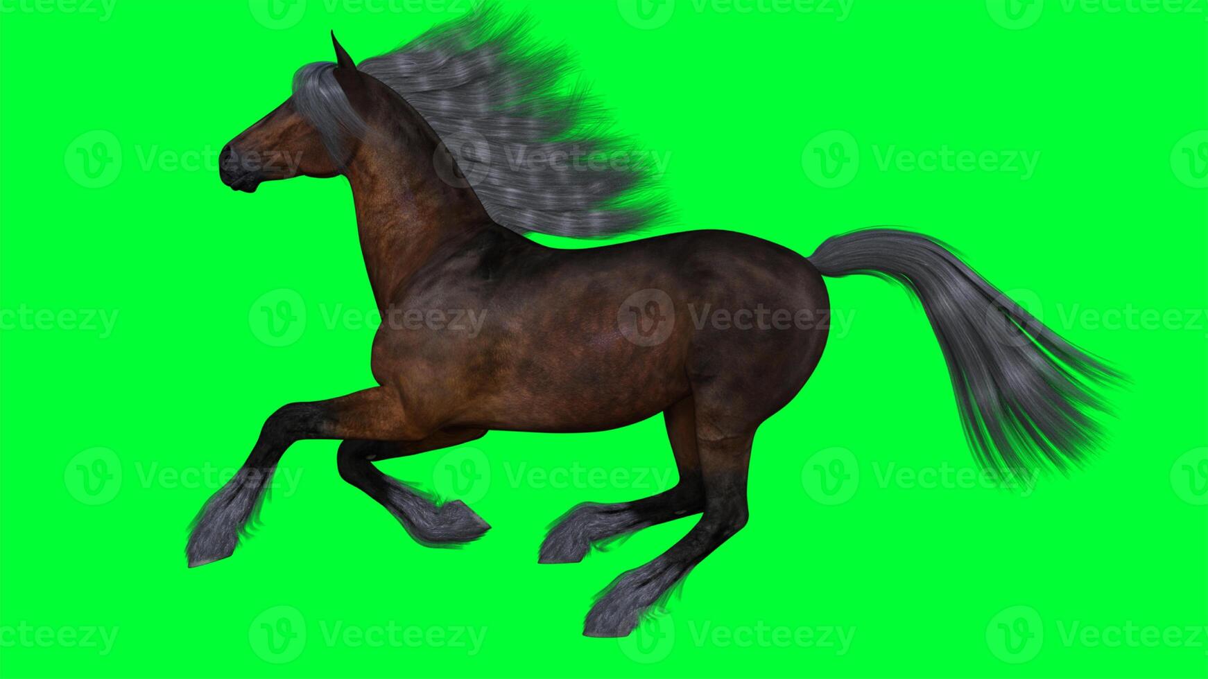 cavalo em uma verde tela foto