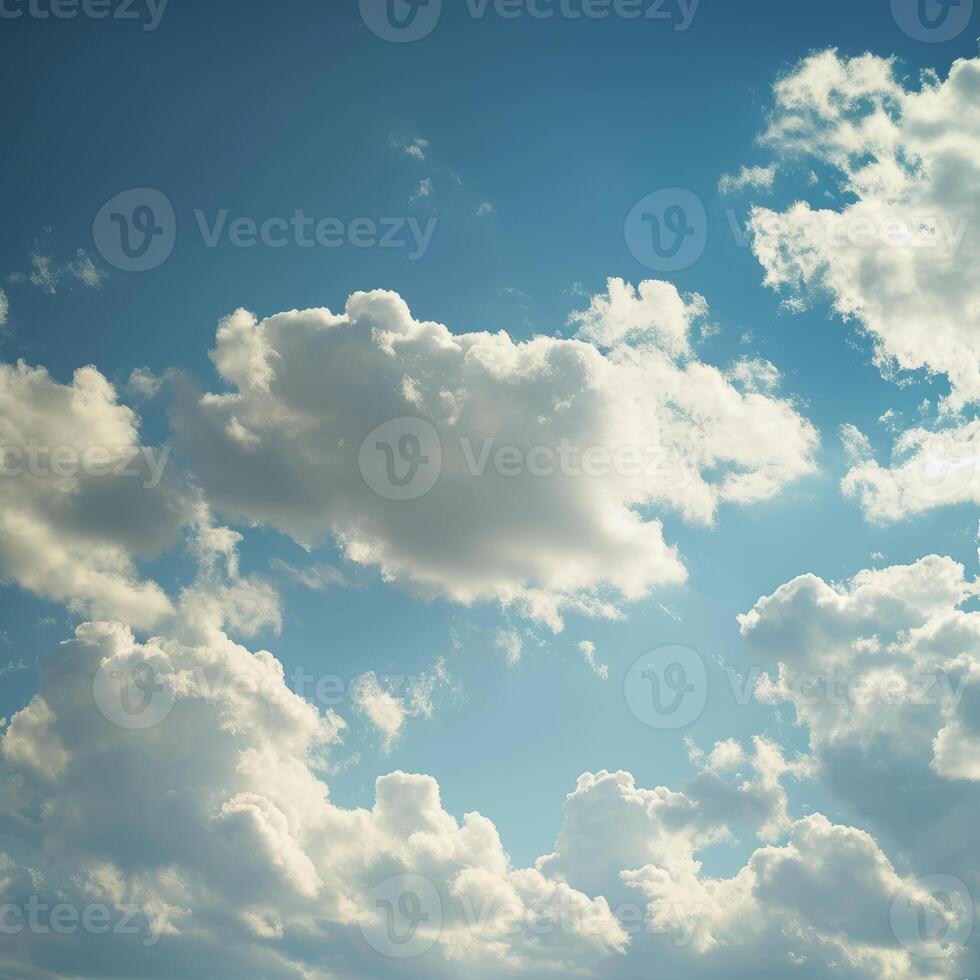 ai gerado lindo nuvens vibração dentro azul céu foto