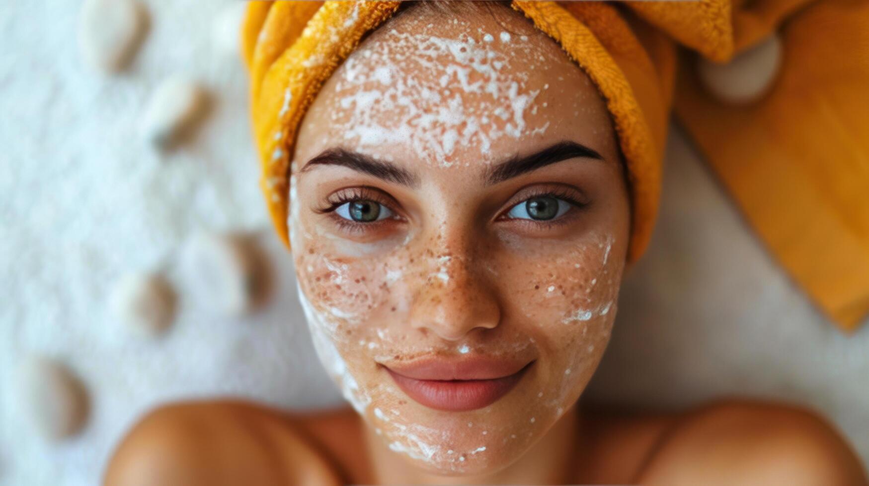 ai gerado mulher desfrutando uma spa facial tratamento foto