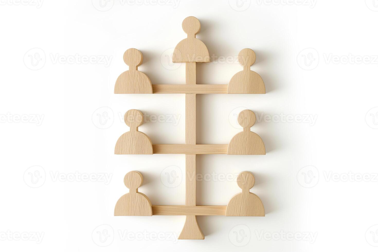 ai gerado de madeira borda estratégia diverso grupo do pessoas organização gráfico em uma branco fundo foto