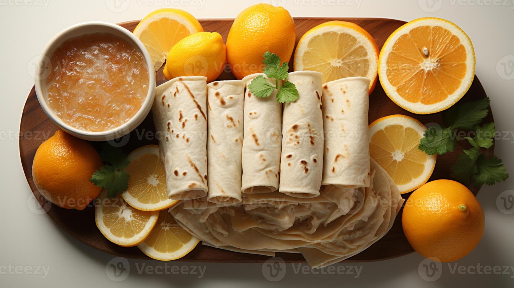 ai gerado tortilla plano pão milho refeição para café da manhã foto