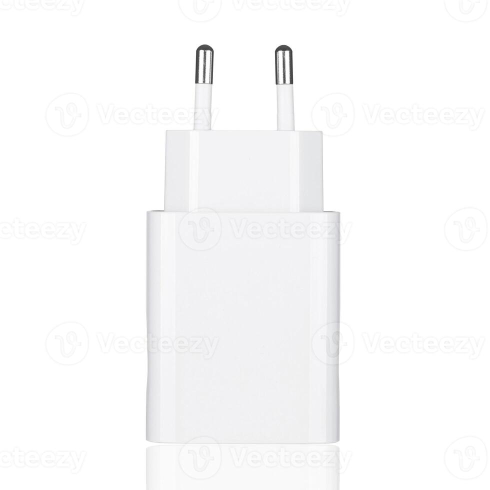 rede adaptador 220v USB cobrando em uma branco fundo foto