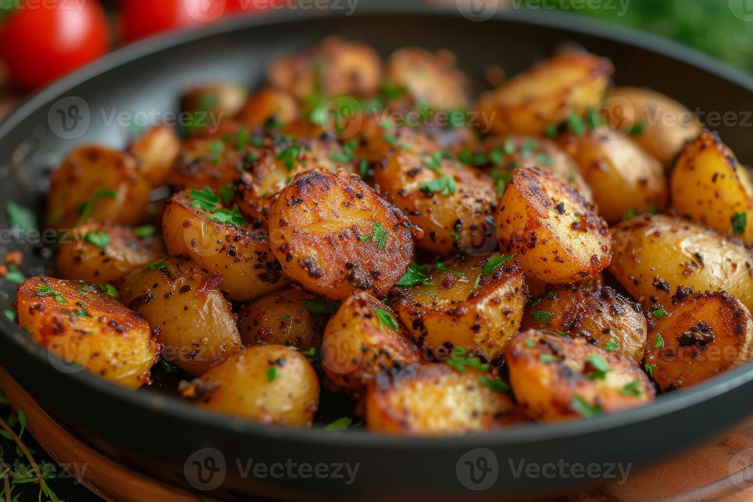 ai gerado frito batatas dentro fritar panela foto