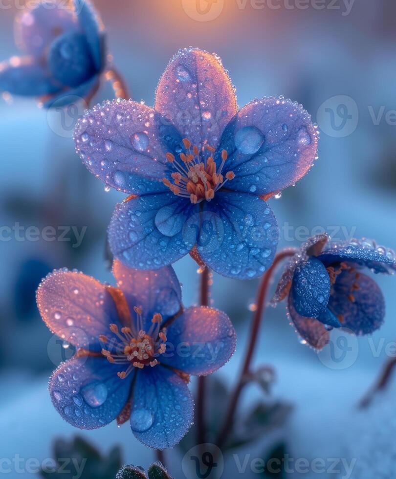 ai gerado Primavera flores dentro a neve. primeiro flores foto