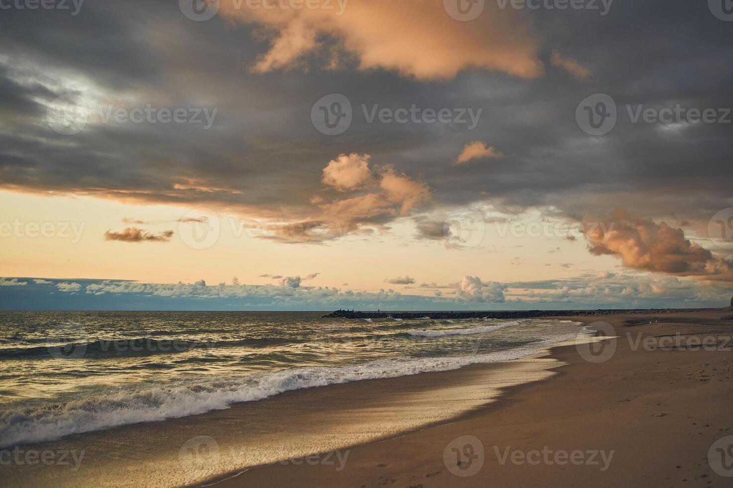 tarde às a dinamarquês costa foto