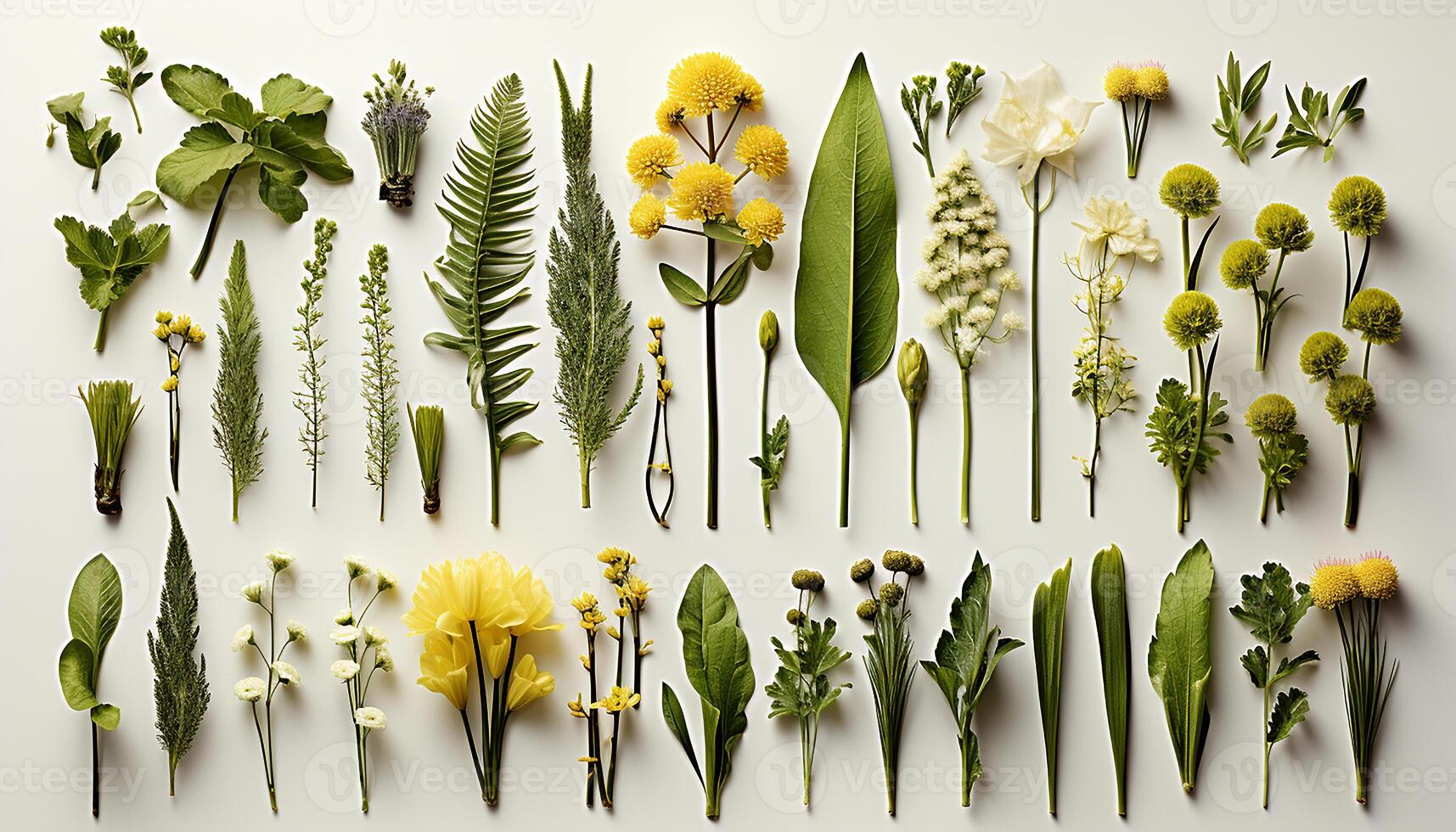 ai gerado frescor do verão amarelo margarida ramalhete, verde grama, branco fundo gerado de ai foto