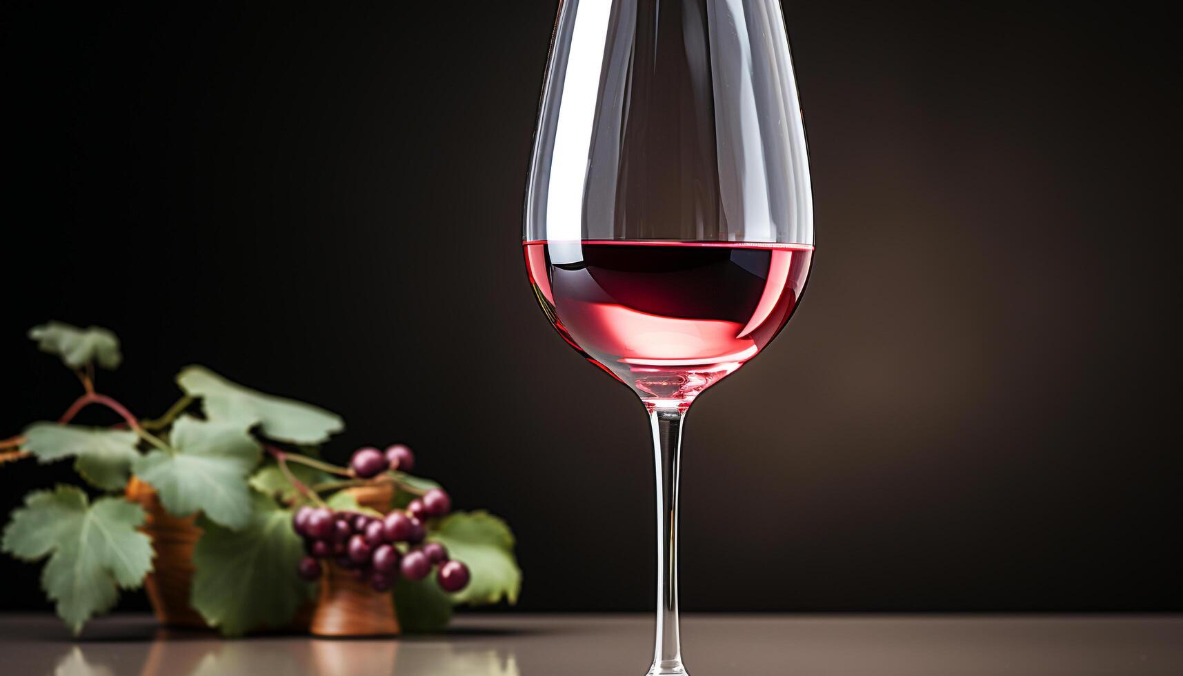 ai gerado luxo celebração vermelho vinho, elegância, vidro, reflexão, garrafa, ainda vida gerado de ai foto