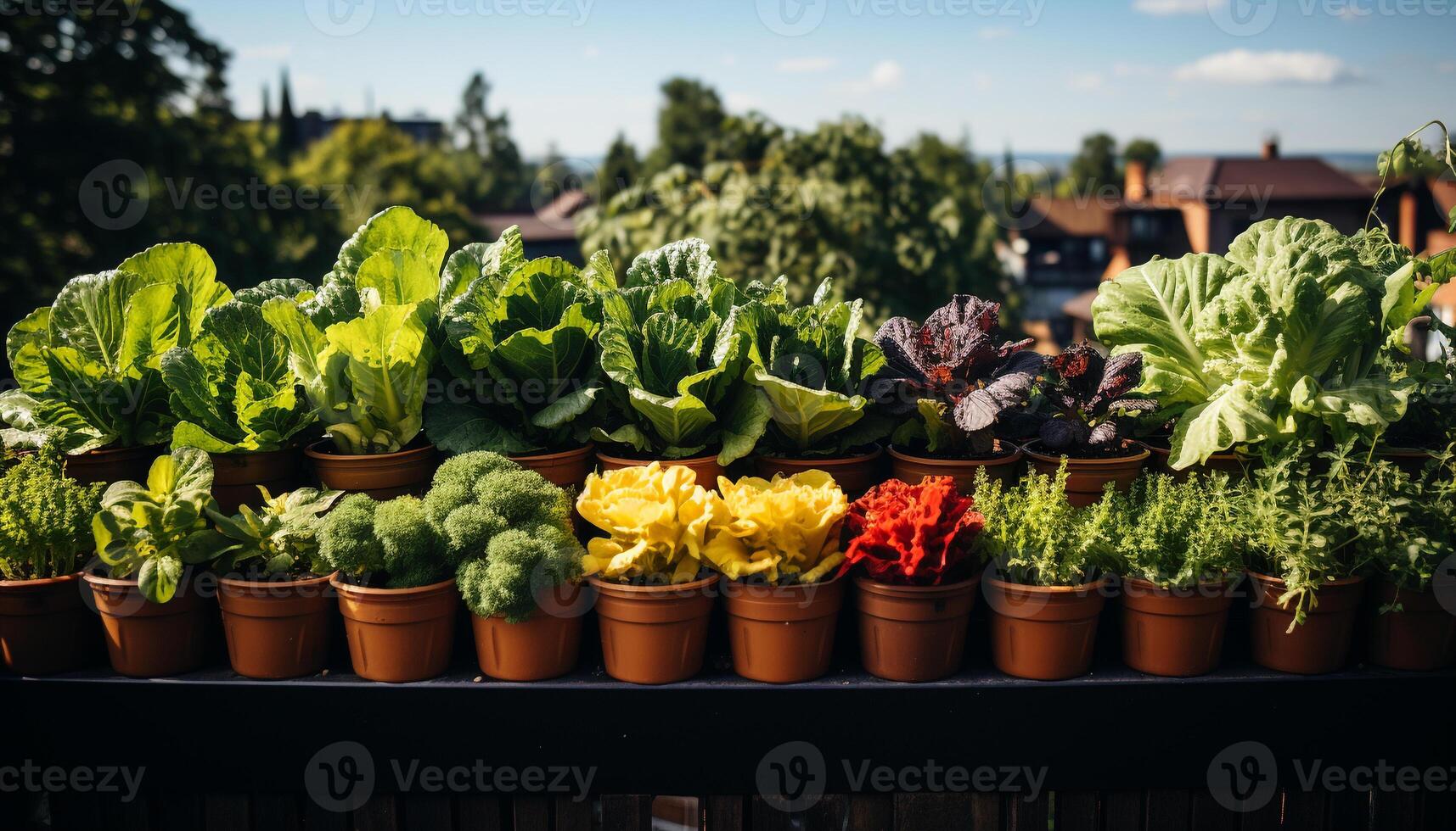 ai gerado frescor e crescimento dentro uma verde vegetal jardim, natureza beleza gerado de ai foto