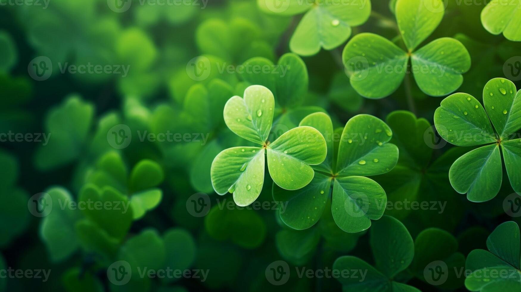 ai gerado por sorte trevo folhas para st. patrick's dia. bandeira com irlandês trevo folhas foto