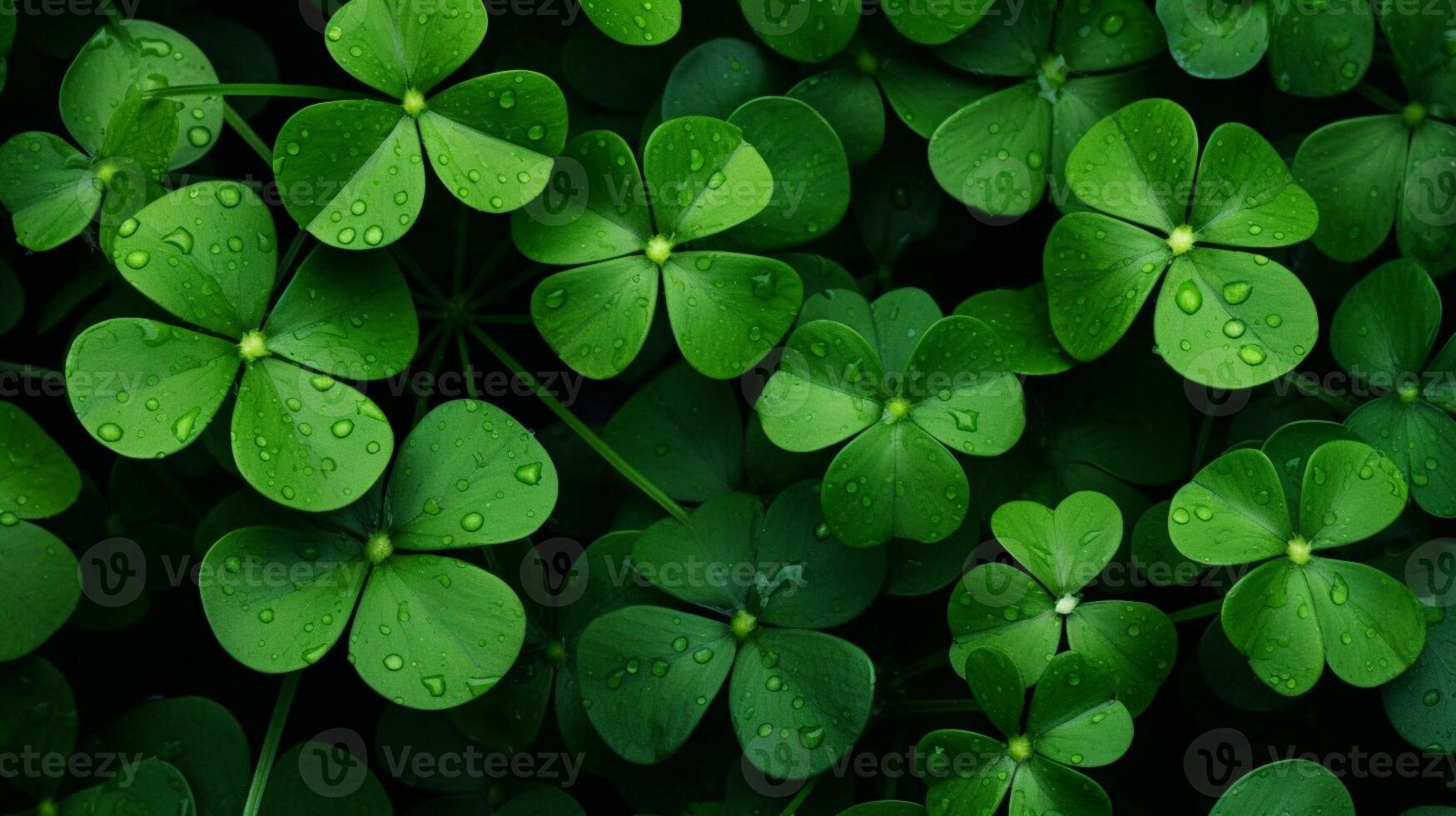 ai gerado por sorte trevo folhas para st. patrick's dia. bandeira com irlandês trevo folhas foto