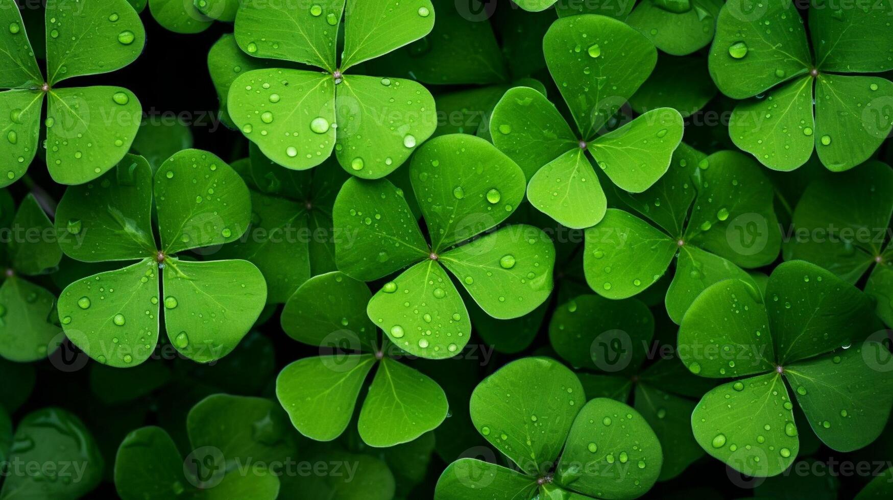 ai gerado por sorte trevo folhas para st. patrick's dia. bandeira com irlandês trevo folhas foto