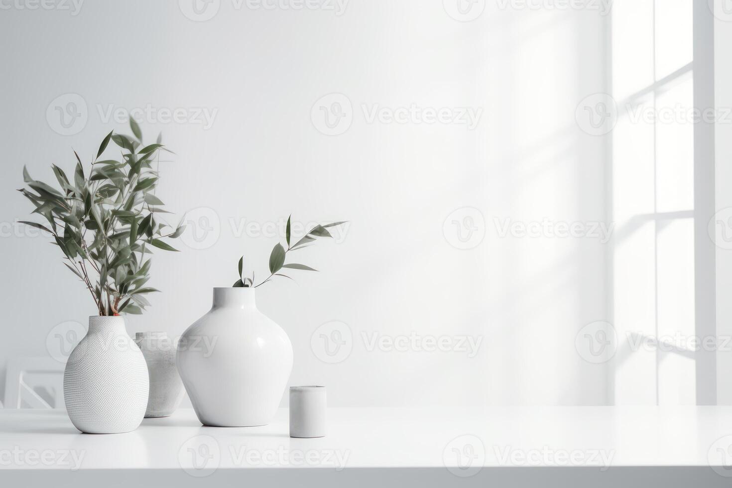 ai gerado branco abstrato interior fundo com minimalista decoração. generativo ai foto