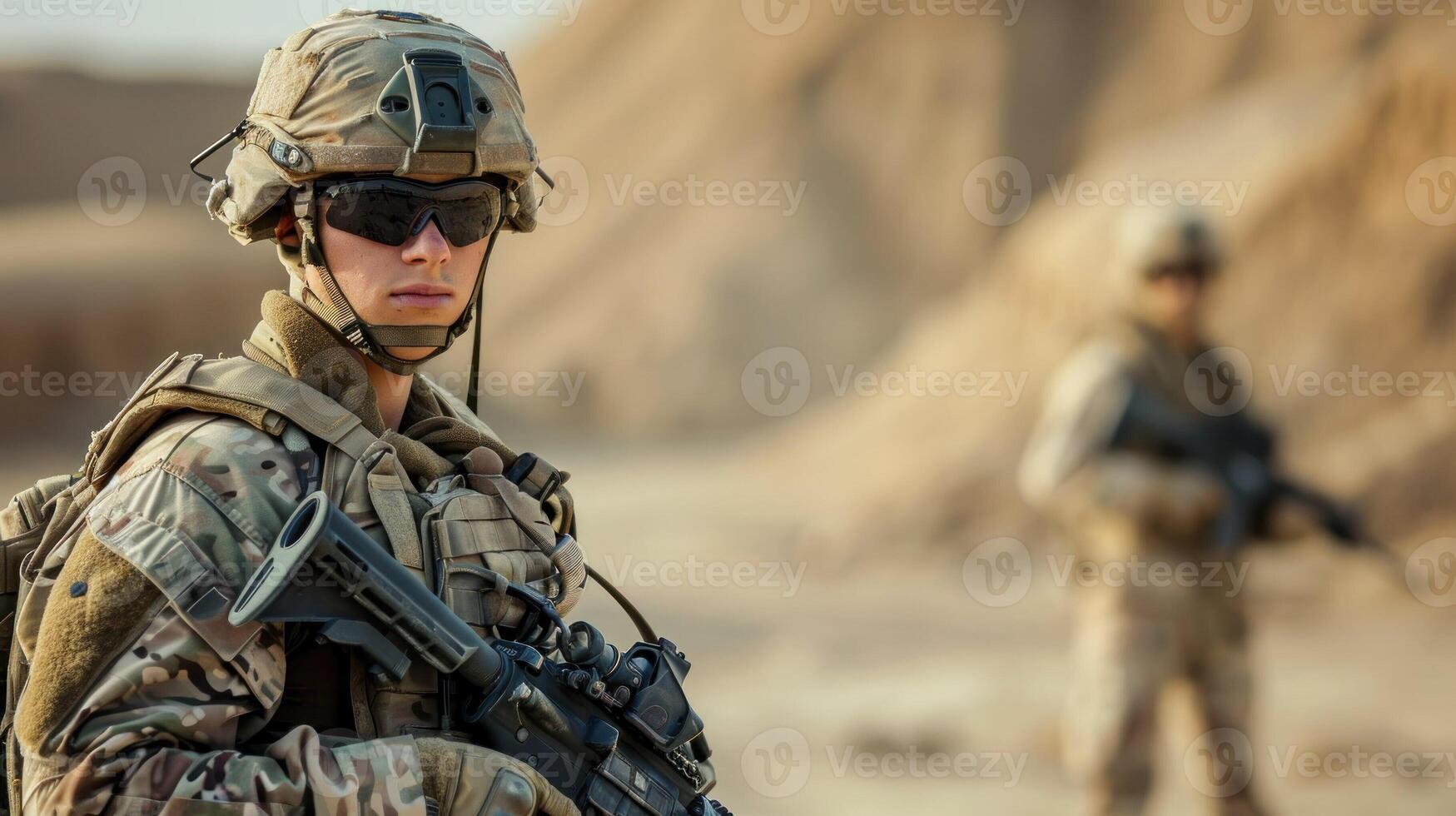 ai gerado soldado dentro moderno guerra. especial forças tropas com máquina armas e rifles. militares especial Operação ai gerado foto