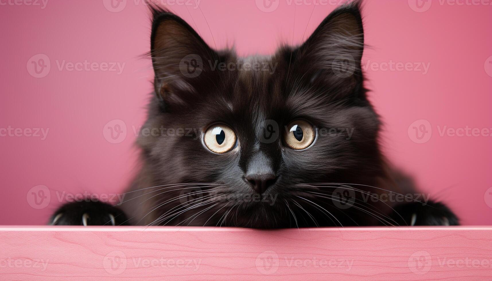 ai gerado fofa gatinho olhando fixamente, fofo pelagem, brincalhão natureza, azul olhos gerado de ai foto