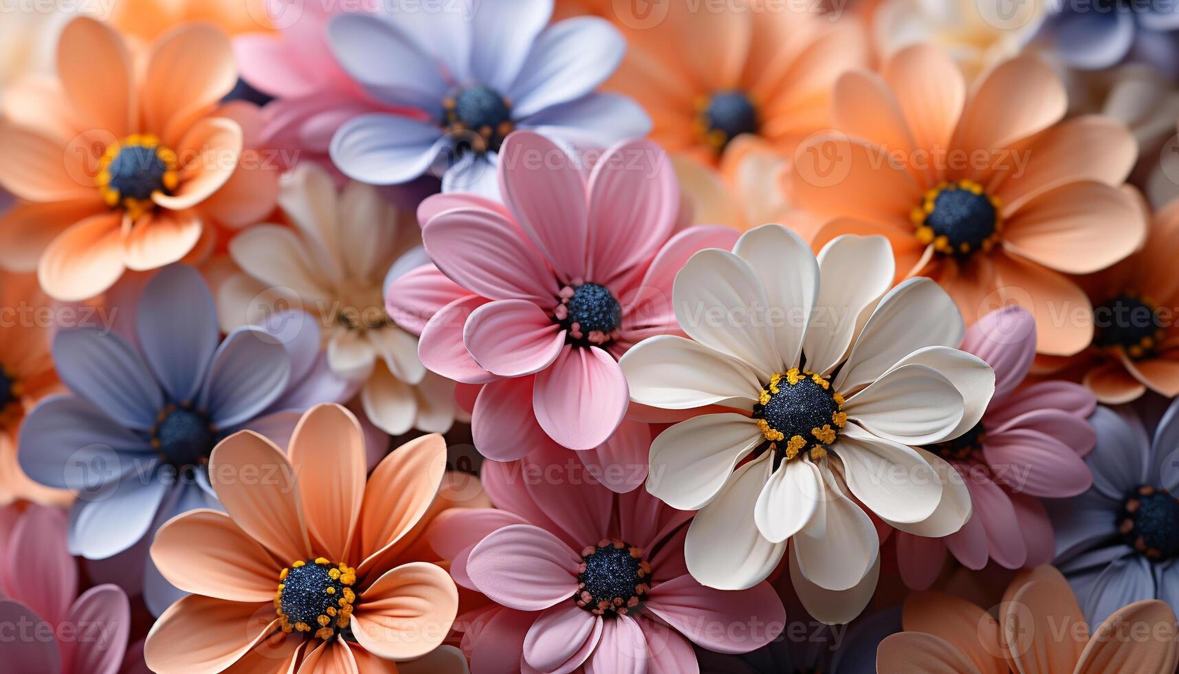 ai gerado a vibrante cores do natureza crio uma lindo floral pano de fundo gerado de ai foto