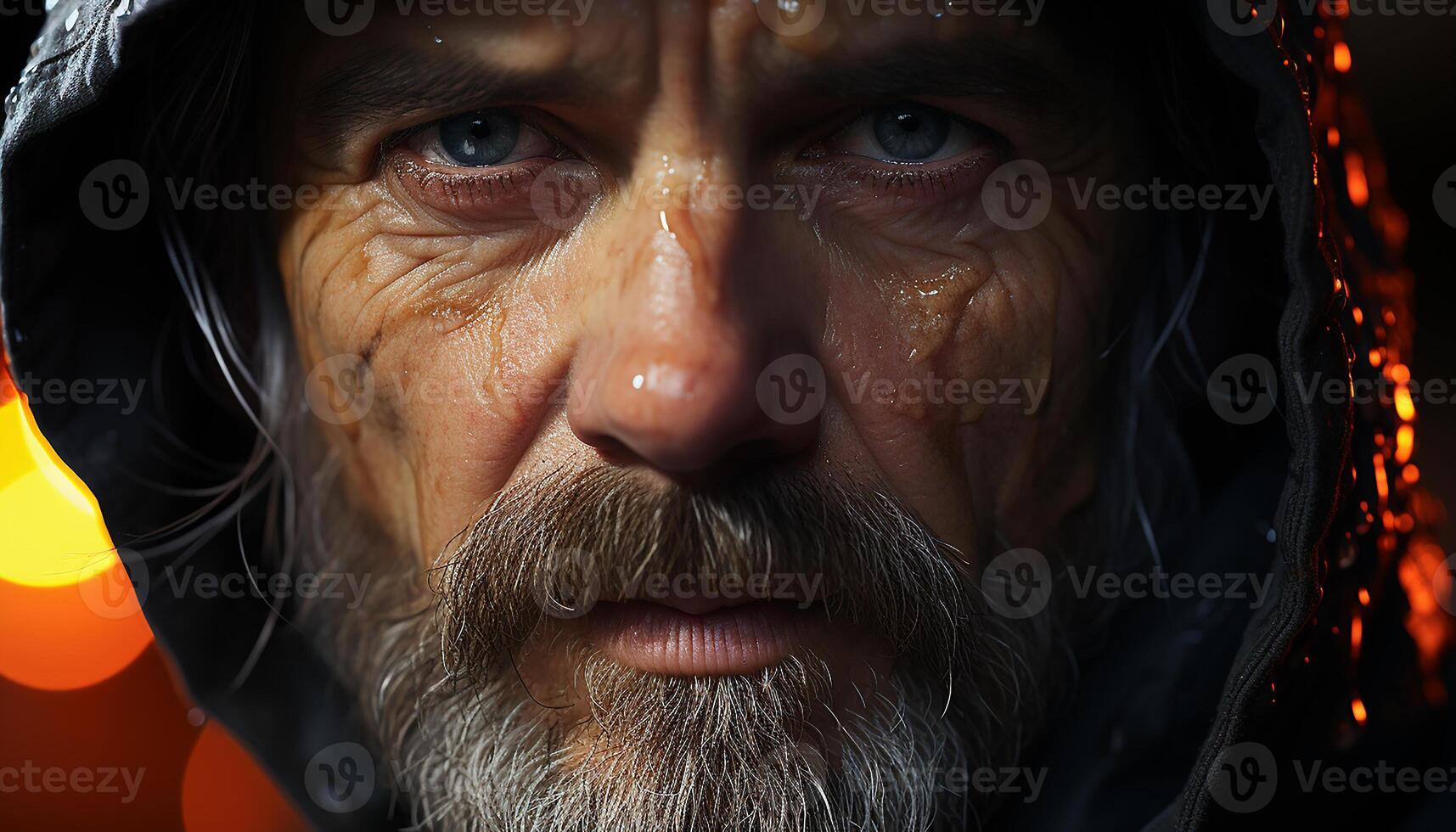 ai gerado uma sério homem com uma barba olhando às a Câmera gerado de ai foto