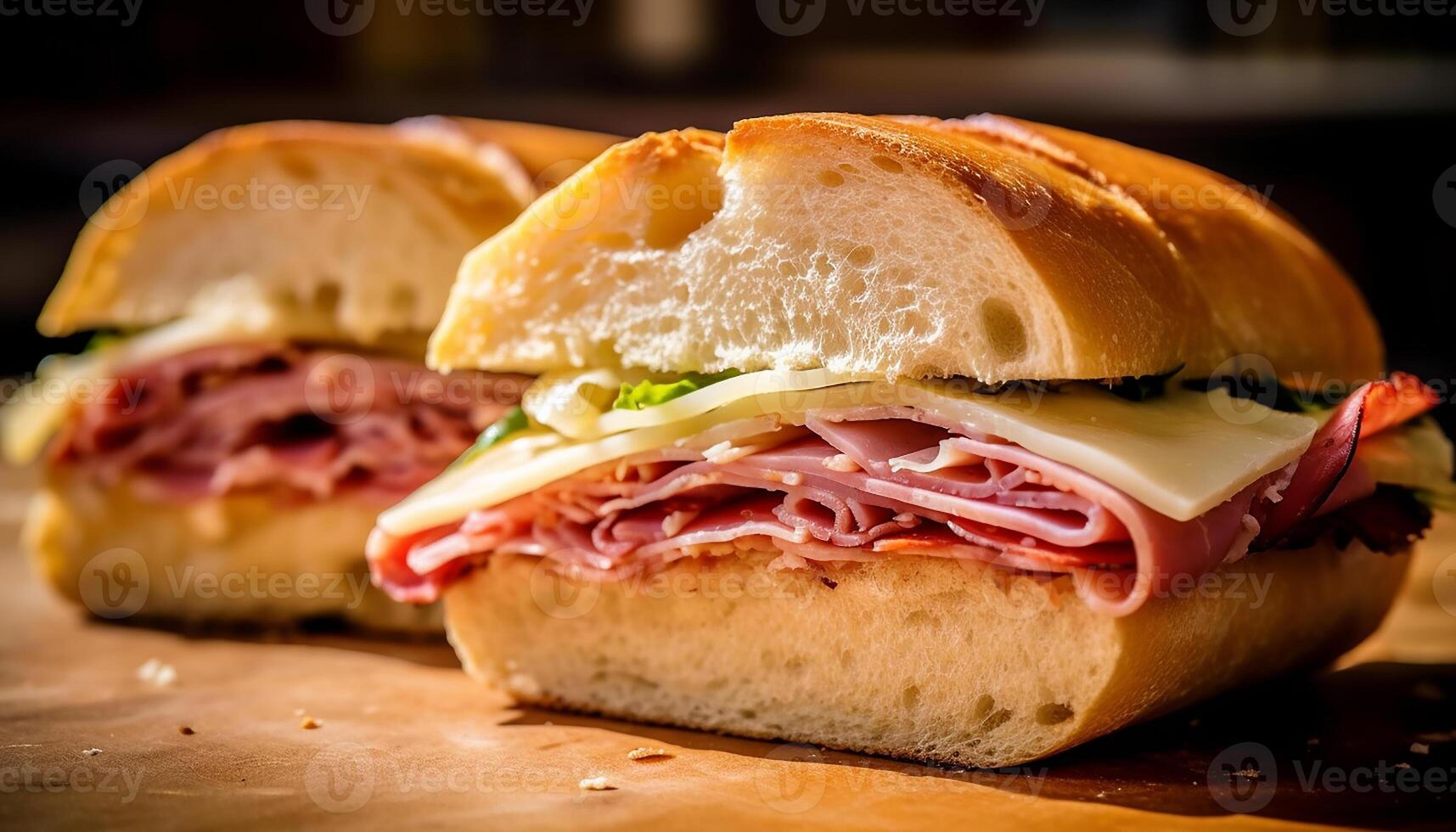 ai gerado frescor em uma prato grelhado carne bovina, tomate, ciabatta, e salada gerado de ai foto