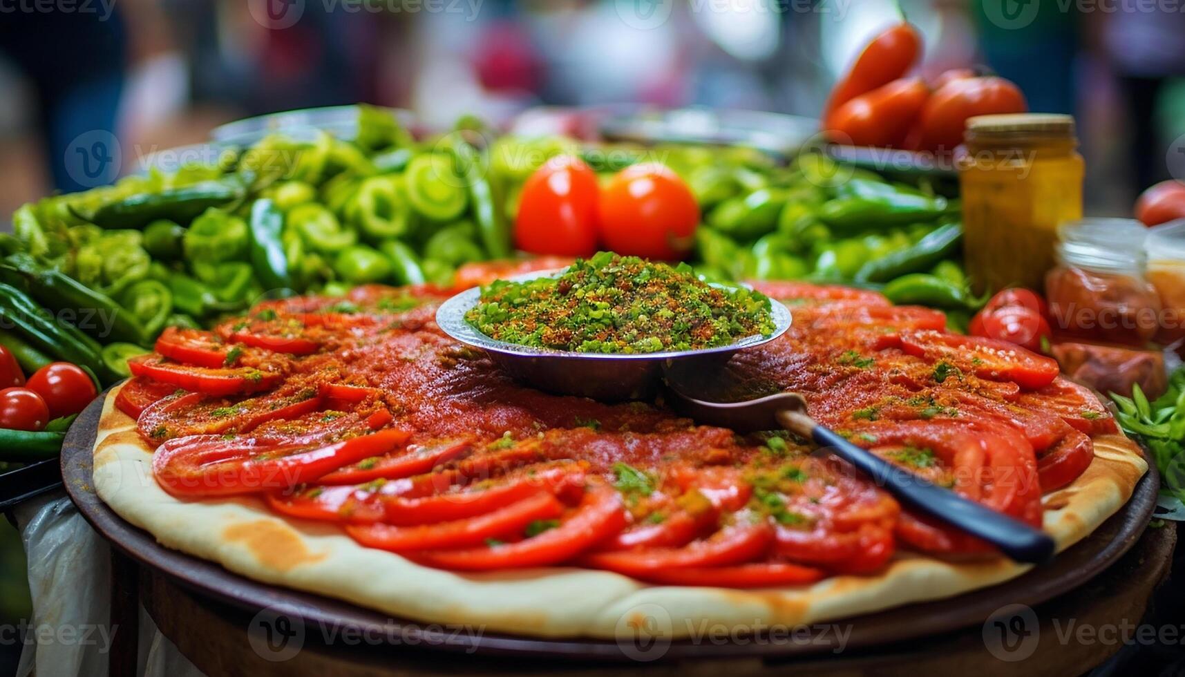 ai gerado frescor do orgânico legumes em uma caseiro gourmet pizza gerado de ai foto