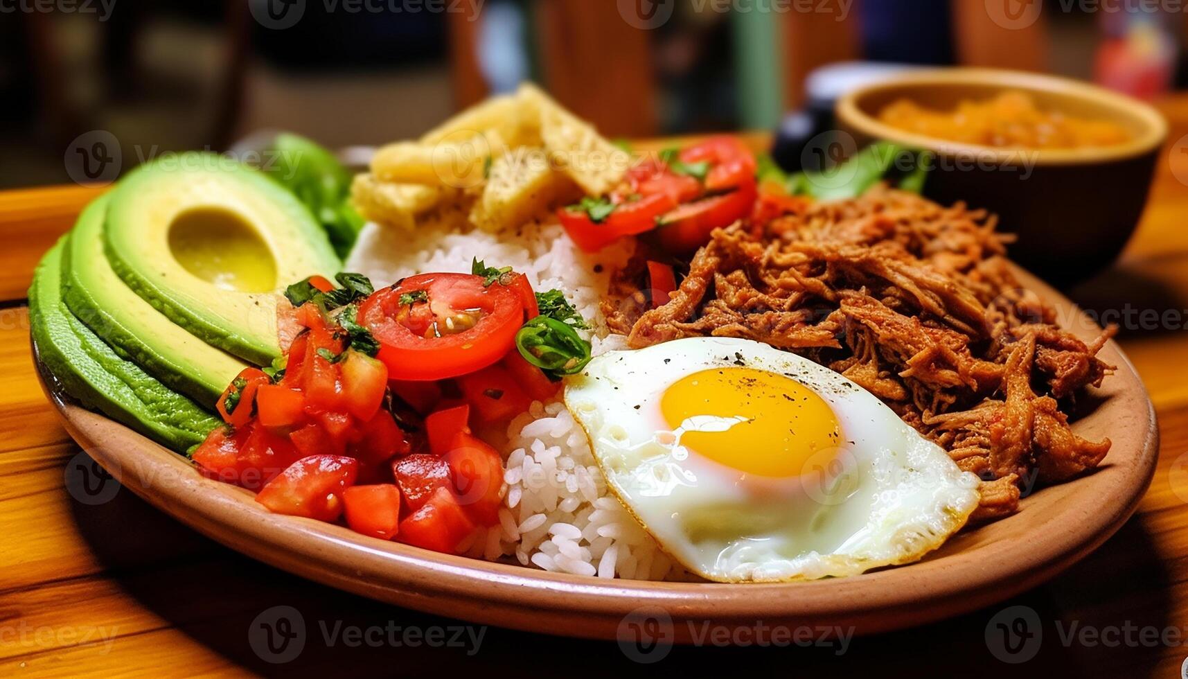 ai gerado frescor e saudável comendo em uma prato do grelhado legumes gerado de ai foto